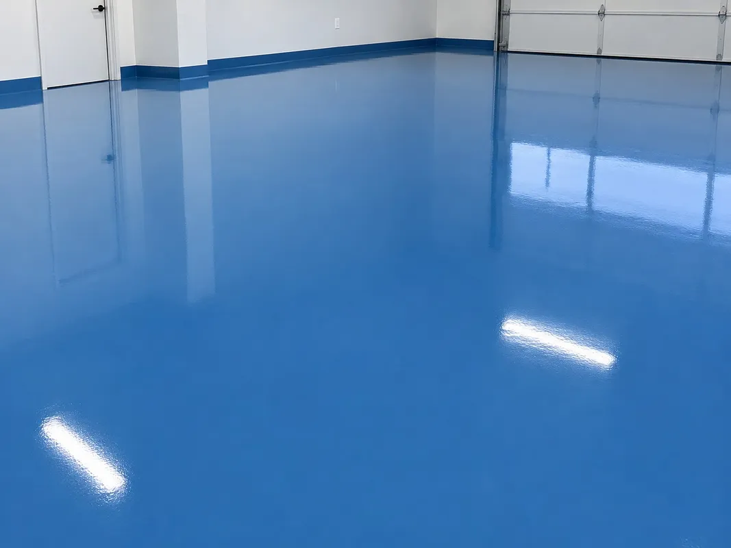 Solid-color epoxy floor finish in Conroe, Texas