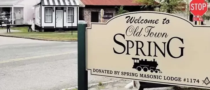Welcome to Old Town Spring sign in Spring, Texas